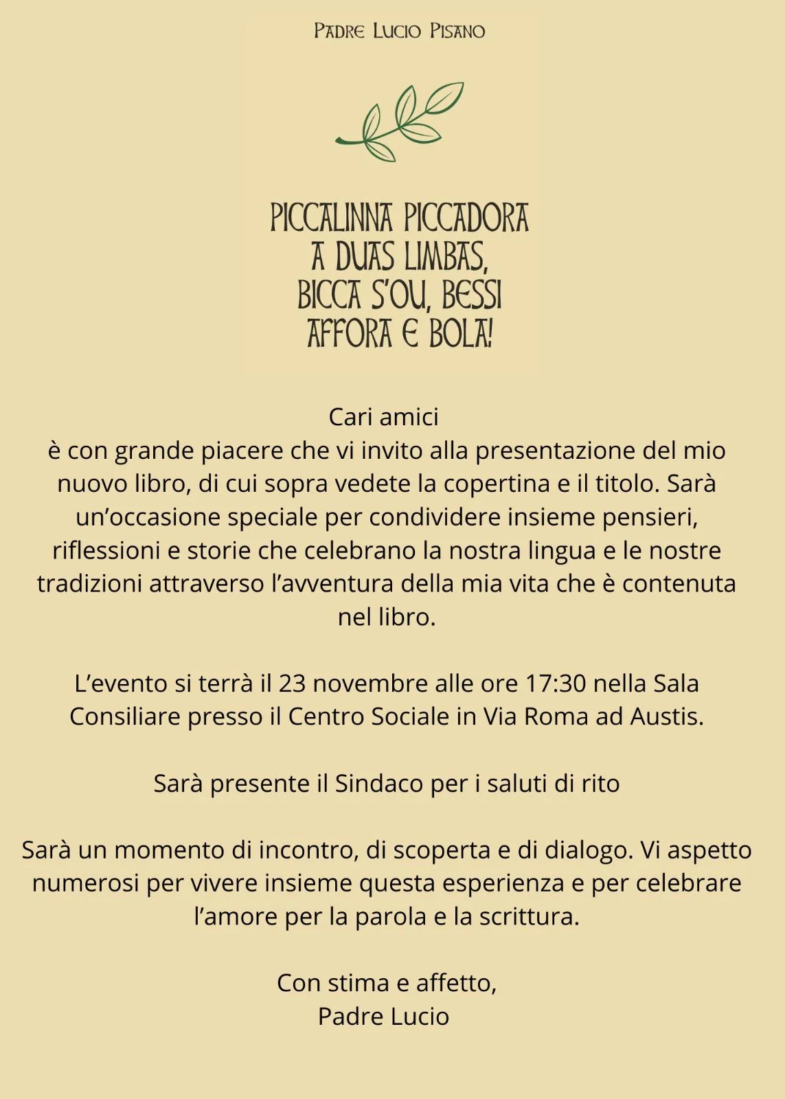 Invito presentazione libro