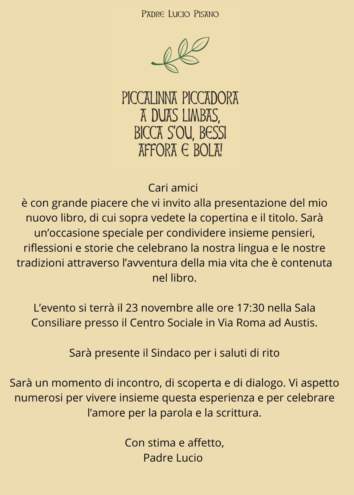 INVITO PRESENTAZIONE LIBRO